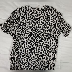 E.C. Black and White Animal Print Oversized Top
